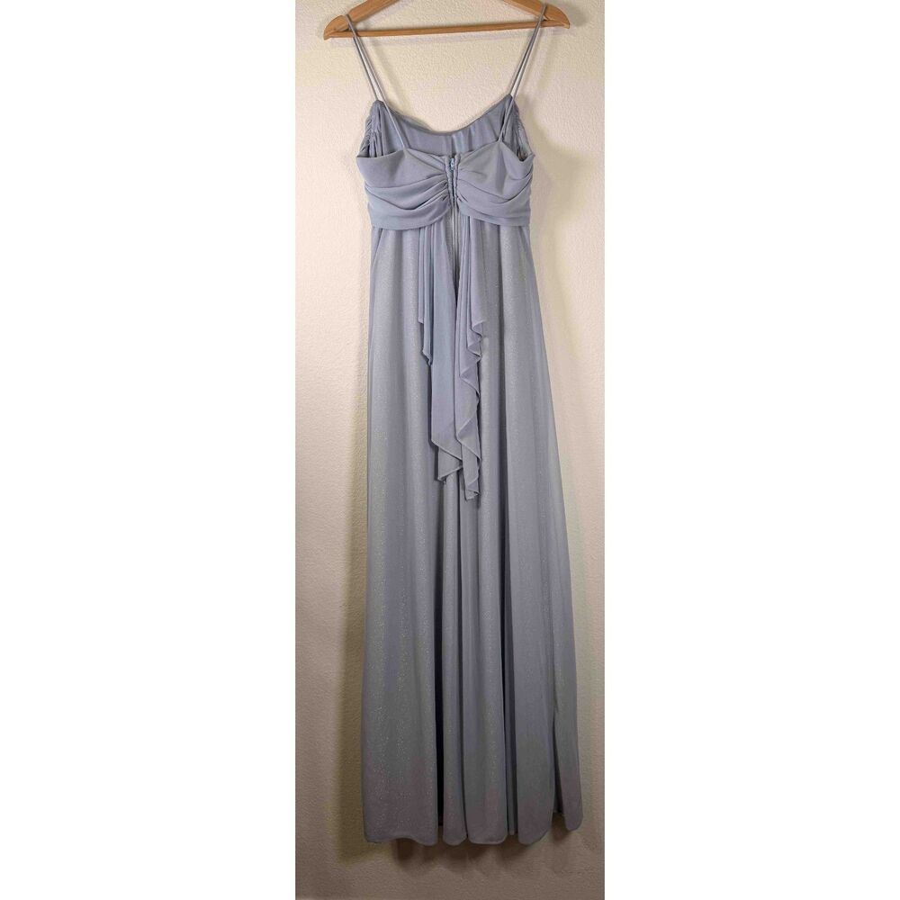 Vintage Y2K Blondie Nites Silver Glitter Mesh Cowl Neck Prom Gown Dress 11/12 - Picture 2 of 7